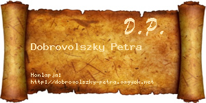 Dobrovolszky Petra névjegykártya